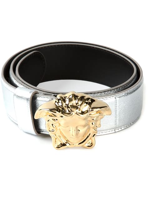 gianni versace silver medusa square buckle belt woman|Gianni Versace Medusa Belt .